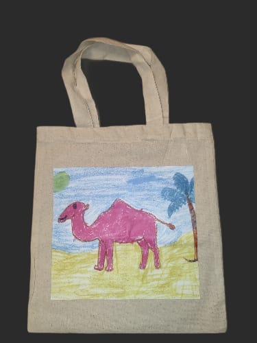 Chill Camel in the Desert Cotton Tote Bag 🐪🌞