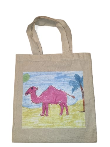 Chill Camel in the Desert Cotton Tote Bag 🐪🌞